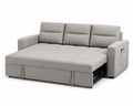 Sofa rozkładana z tkaniny lnianej 220 cm x 150 cm, szara