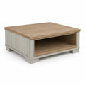 Kwadratowy stolik kawowy z drewna dębowego i MDF z półką 80x80x35 cm