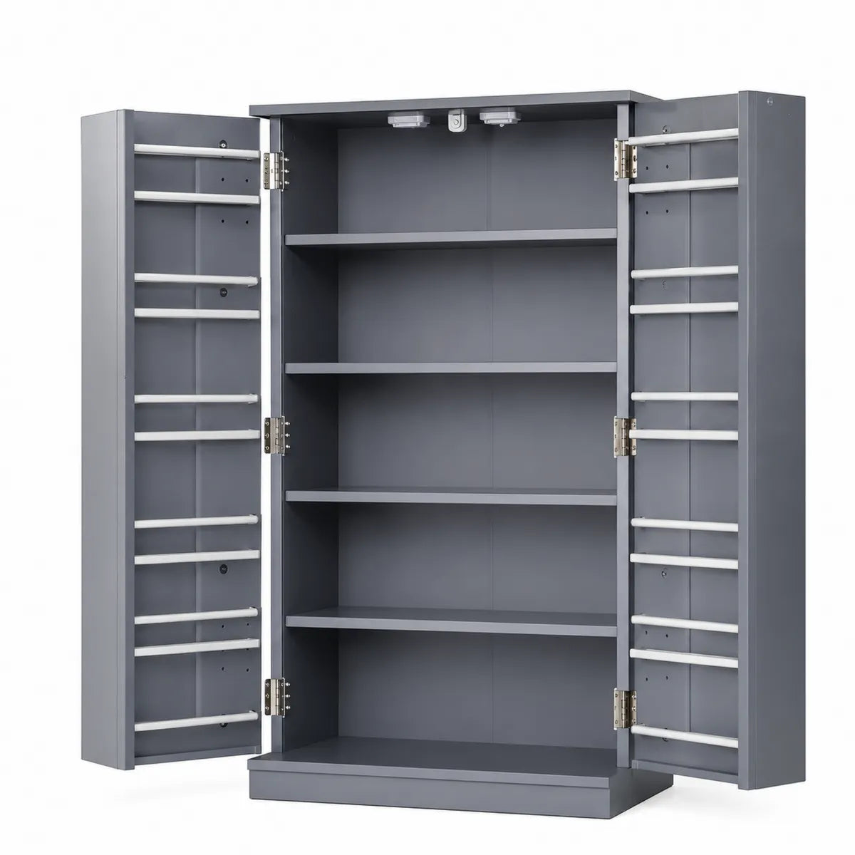 Szafka szara z MDF i stali 180x80x35 cm
