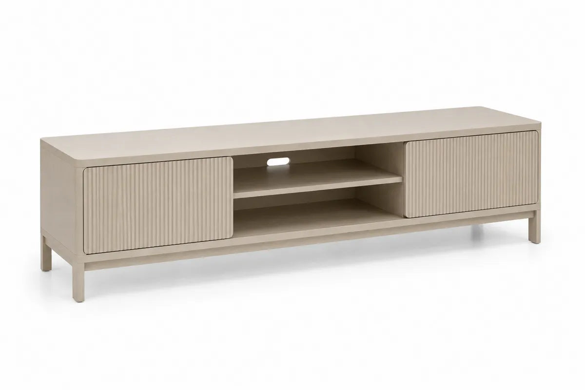Szafka RTV z płyty MDF w kolorze beżowym 150x40x50 cm