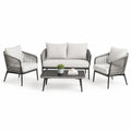 Zestaw mebli ogrodowych z aluminium i poliestru: sofa, 2 fotele, stolik