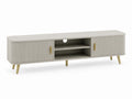 Szafka RTV szara z drewna i metalu 150x40x50 cm