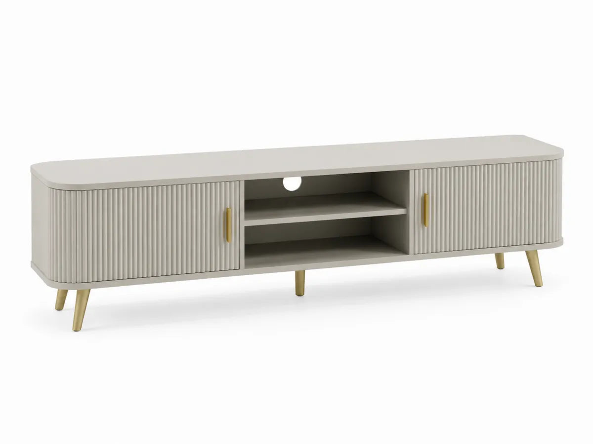 Szafka RTV szara z drewna i metalu 150x40x50 cm