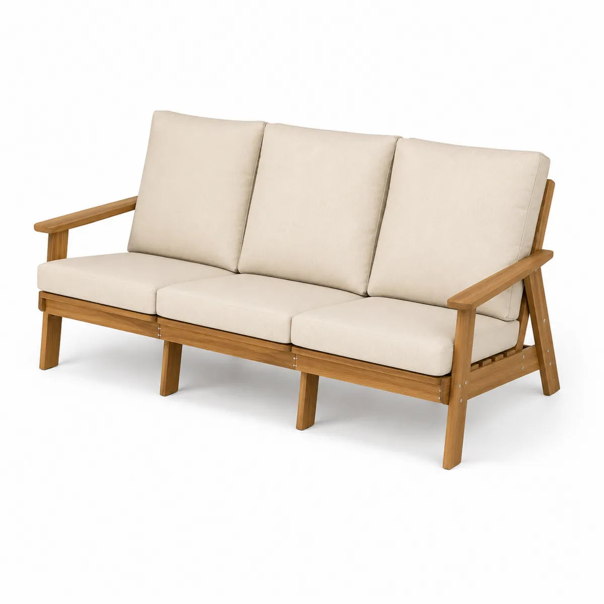 Drewniana sofa z poduszkami 180 cm