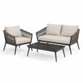 Zestaw mebli ogrodowych aluminium-fotel-sofa-stolik-kremowy