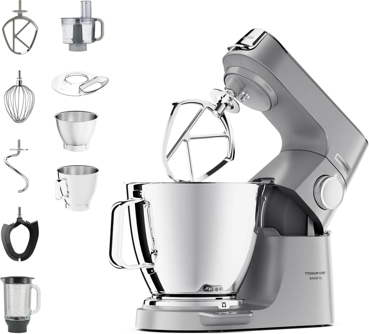 Kenwood mikser planetarny, 6,7 l, 1200 W, Titanium Chef Baker Xl Mikser Stojący