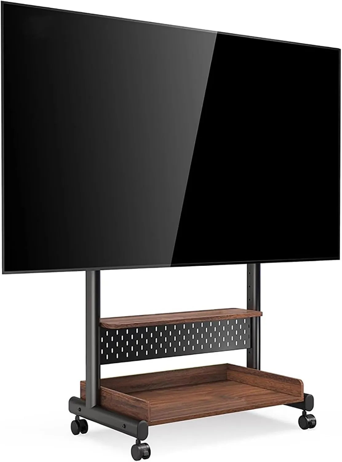 Generic, 85- calowa szafka TV, koła ruchome, wyświetlacz LCD, pojemność regulowana na wysokości 130 LB, z dużą drewnianą powierzchnią do przechowywania
