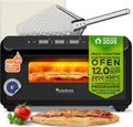 TurboTronic By Z-LINE piec do pizzy, Elektryczny mini piekarnik do pizzy, 12 cali, 2000 W, na zewnątrz, Pizza Nowy Jork z kamienia pizzy, Turbotronic Elektryczny piec pizzy do 430°C dla 31