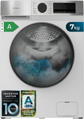 Cecotec pralka, Bolero DressCode 7450, 1850 W, 16 programów, 7 kg, klasa energetyczna A, Inwerter, tłumik, stal nierdzewna, biała, 1200 obr./min