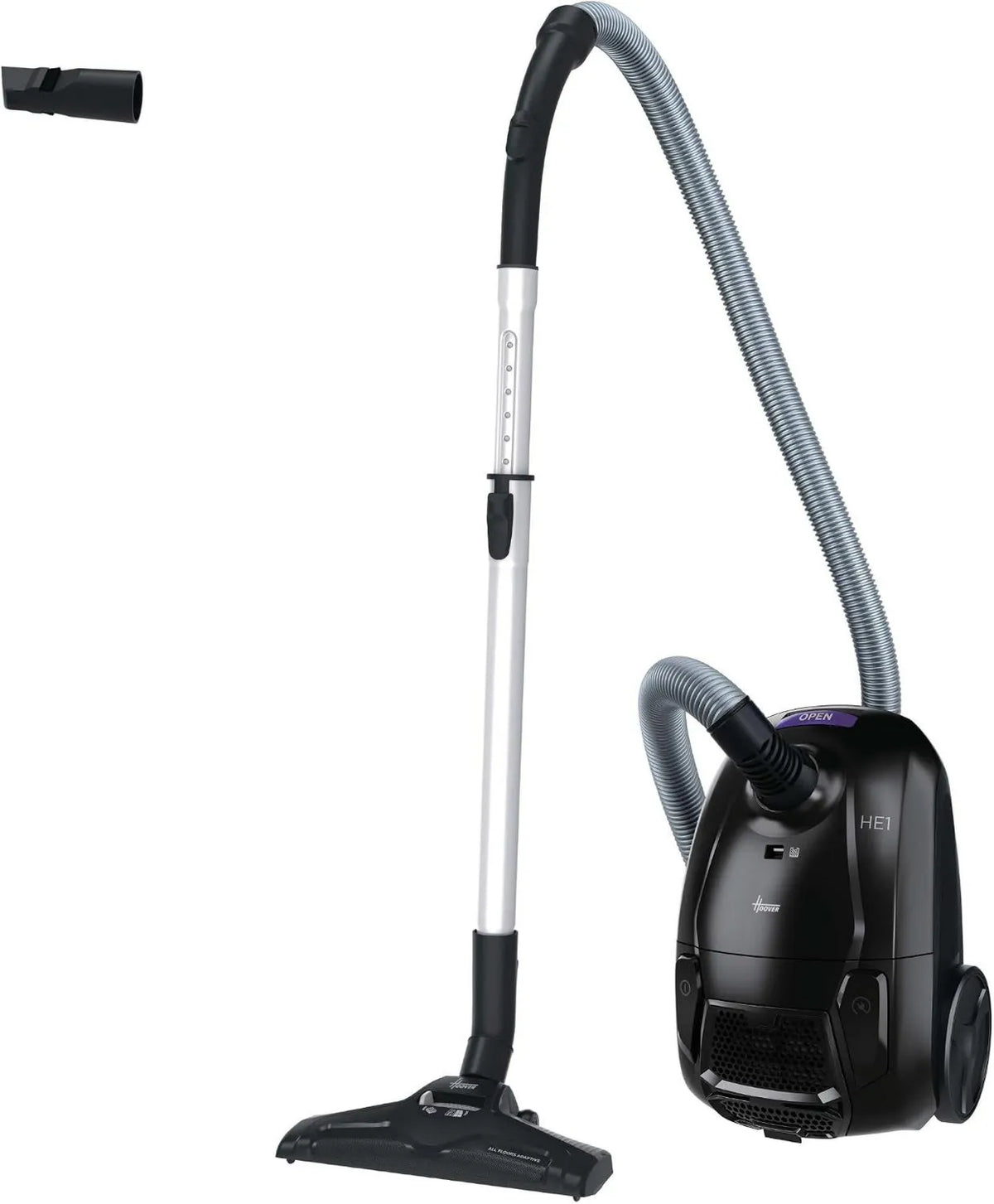 Hoover odkurzacz tradycyjny, HE1 Odkurzacz, 2, 5 l, Pojemność worka 2.5 l, Promień działania 7.5m, filtr EPA, 7.5 m