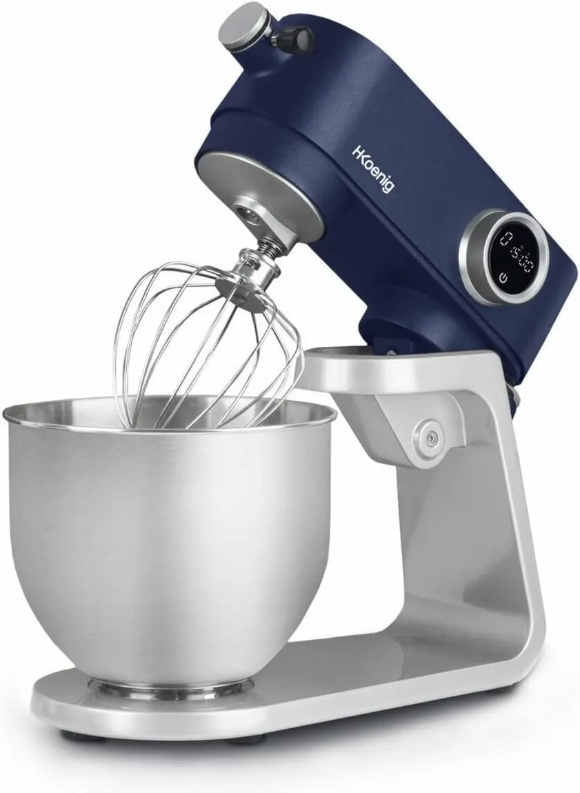 H.Koenig robot kuchenny, KM126 Robot, 5 l, 800 W, profesjonalny, stal nierdzewna, Kuchnia Pastry 8 prędkości, niebieski