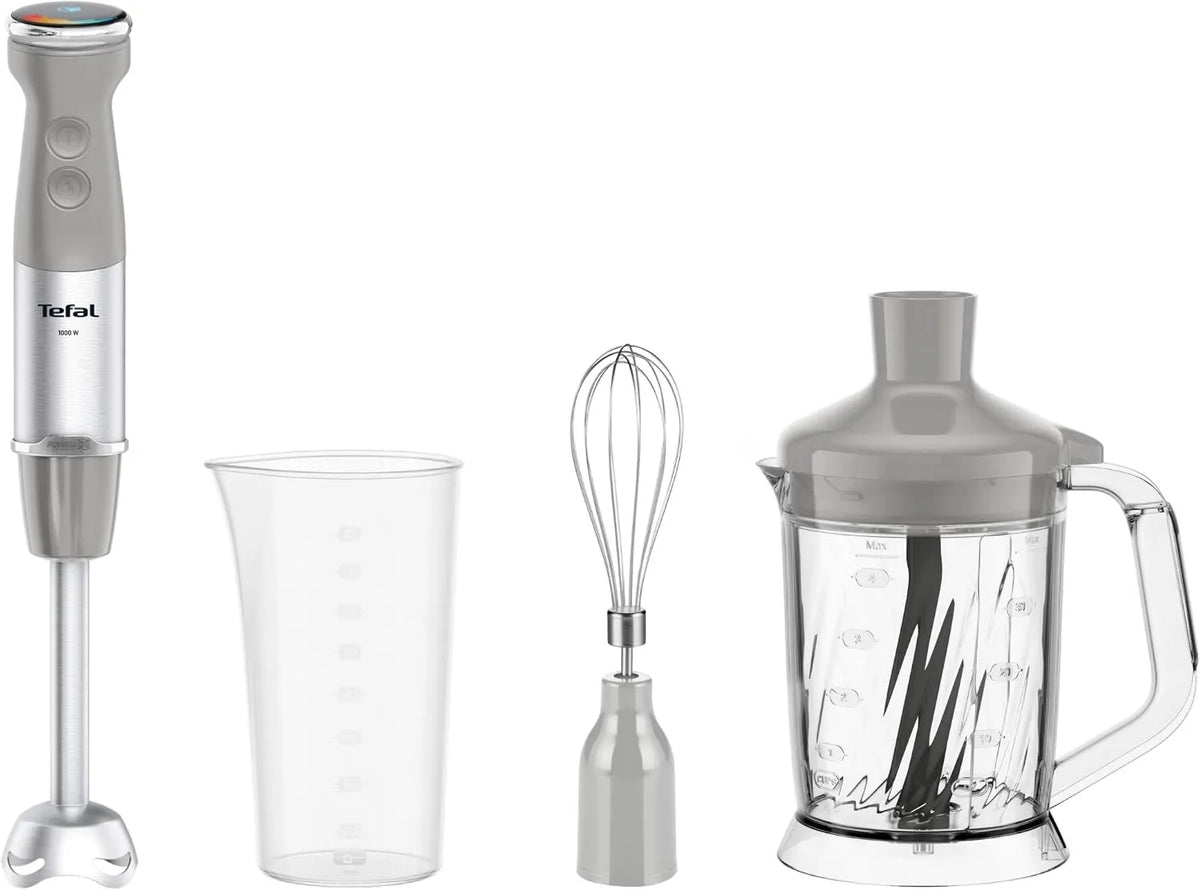 Tefal HB67MB30 blender ręczny, 1000 W, 1000W, stal nierdzewna, płynna regulacja prędkości, przycisk Turbo, technologia Powelix