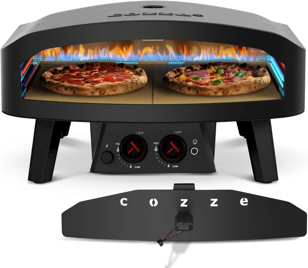 cozze piec do pizzy, Elektryczny piekarnik do pizzy, 24 cali, Ø 60 cm, na zewnątrz, gotowanie w 2 minuty, ® 24 'Pizza Gaz Czarny Edition Ø60 cm Pizza Piekarnik