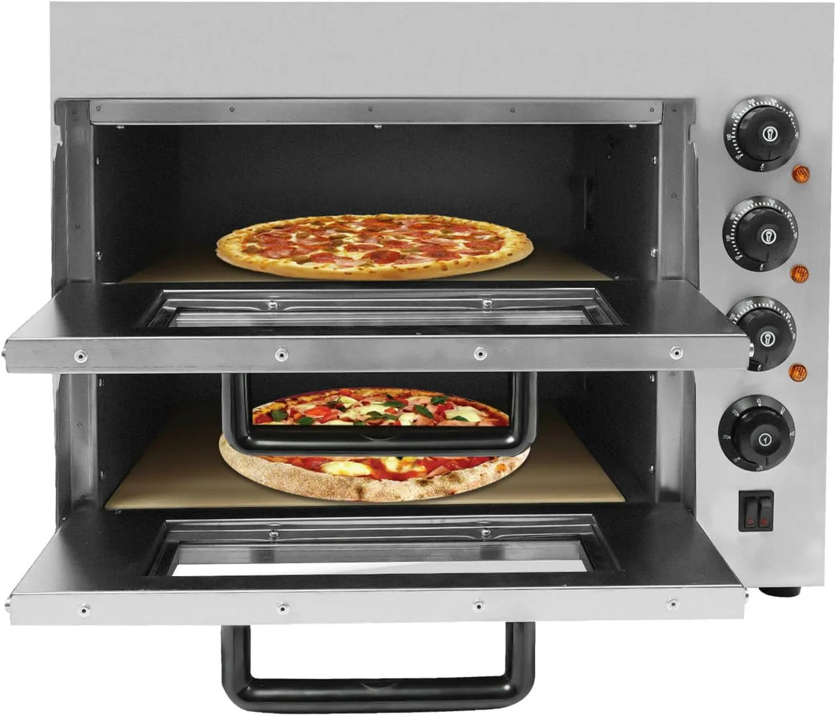 Vielrosse mini piekarnik, Elektryczny piec do pizzy, 50 do 350°C, licznik czasu, profesjonalny, stal nierdzewna, środek i dolny do pizzy, ciasta, top, itp