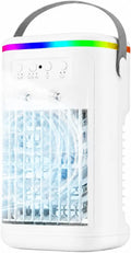 Pozxiol klimatyzator przenośny, Klimatyzator 1H, 2H, 4H, Czas, 3 Prędkość, USB, Cicha, LED 7 Kolory, 2 Mody Brume, Room Office