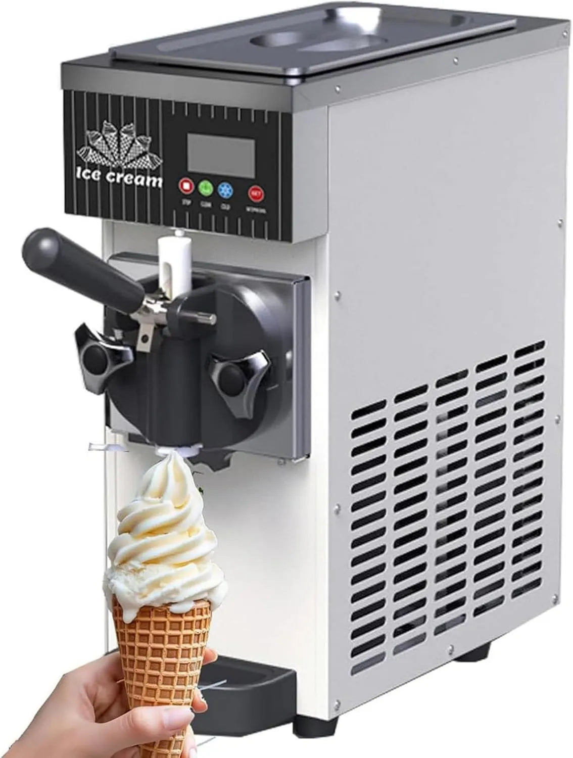 DDZJTPP, kostkarka do lodu, lodu i sorbetu, 450 W, 5 kg, LCD, profesjonalny