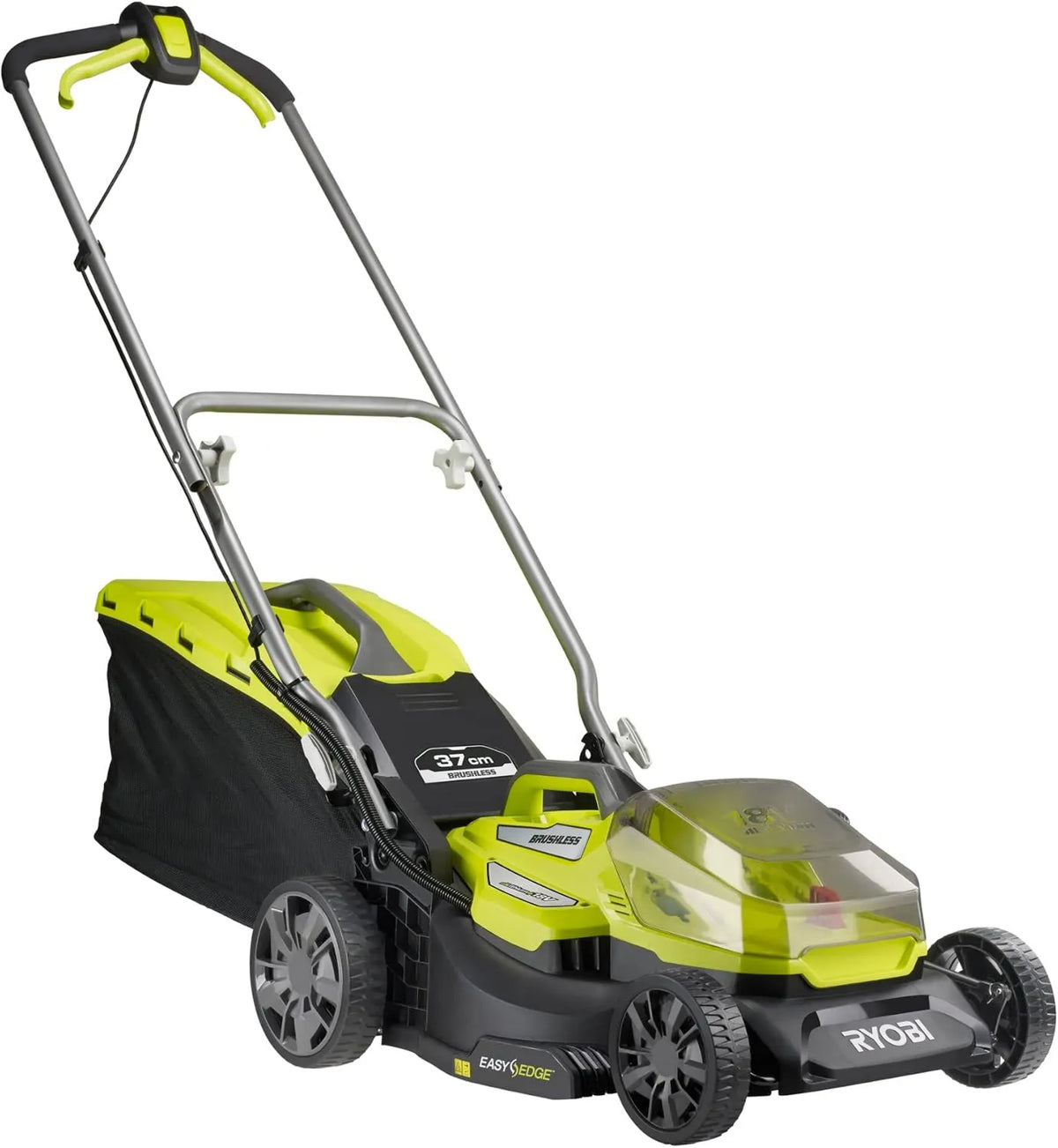 RY18LMX37A-0 kosiarka, 37 cm, silnik bezszczotkowy, Ryobi Bezszczotkowa Kosiarka 18V, 37 cm Szerokości Koszenia, Wersja bez Akumulatora i Ładowarki