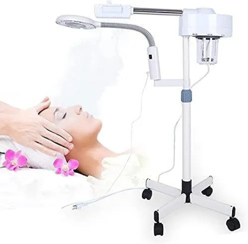 GOTOTOP, Nawilżacz, Wsparcie, Lampa, Para, LED, 2 w 1 Sauna Wapor Waporizer Facial Paquebot z 3 x LED Lampa Lupe