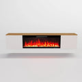 GLOW FIRE, Szafka TV, 200 x 41, 6 x 31, 9 cm, do zabudowy, dekoracja salonu, biały