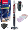 Vileda Steam Plus Pro Mop parowy, funkcja pary, zabija do 99,9% bakterii i wirusów, z 4 trybami pary, posiada podstawkę do przechowywania