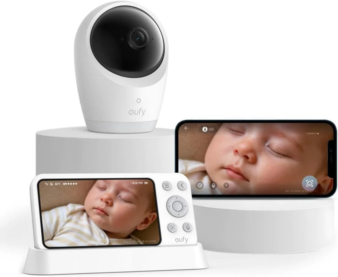 eufy Security, E21 720p monitor, przenośny, WiFi, aplikacja, 4K UHD, Hybrydowy / Outline WiFi, Przenośna kamera z akumulatorem, Zoom 8X, 5 'ekran