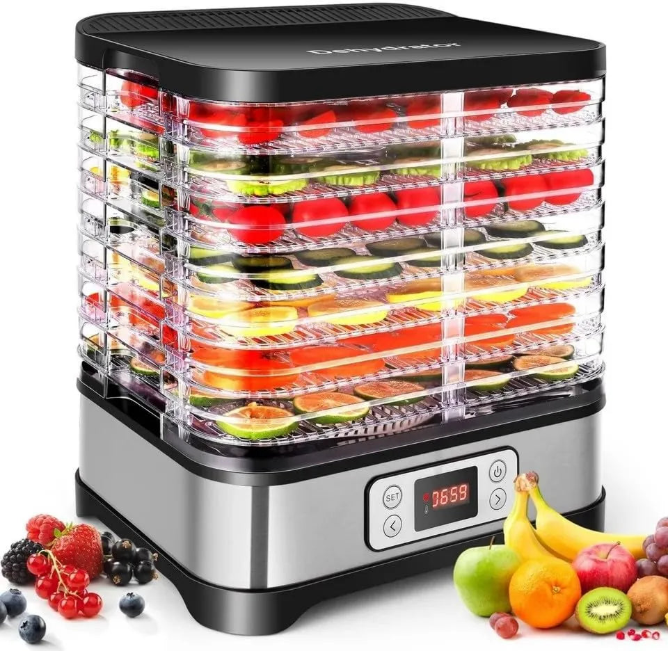 Wentylator, 400 W, 32 cm, 37 x 30 x 32 cm, regulacja ustawień, Nictemaw Suszarka do mięsa, owoców i warzyw, regulowana temperatura 35-70°C