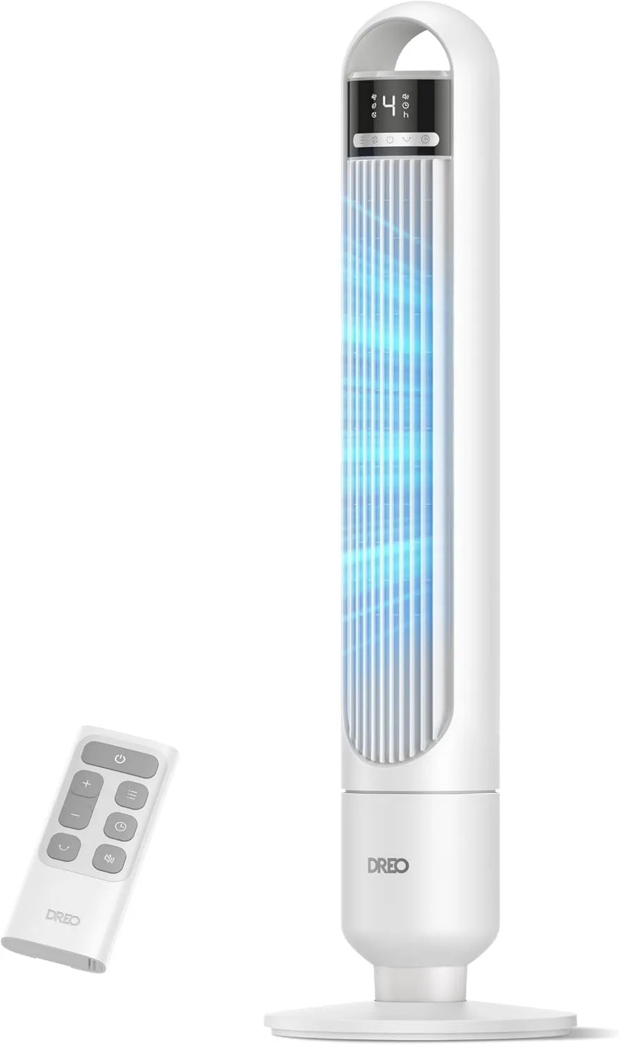 DREO, Wentylator, 23 dB, zegar, 90 ° Oscylacja, tłumik, dioda LED, Max pokrywa 9, 3 tryby, 4 prędkości, 9, 8 m
