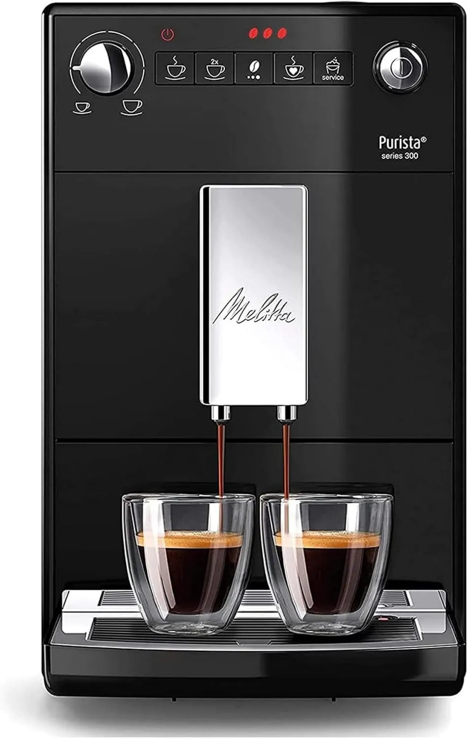 Melitta automatyczny ekspres do kawy, F230- 202 Elektryczna ekspres do kawy, 1450 W, tłumik, tryb 1 do 2 kubków, tłumik F230-102