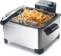 Senya, frytkownica rodzinny, Puchar usuwalny, Fryper elektryczny 5 l z olejem, 3 Kosze, 2000 W, Stal nierdzewna, Duża pojemność, Regulowany termostat 190°C, 4 do 6 osób
