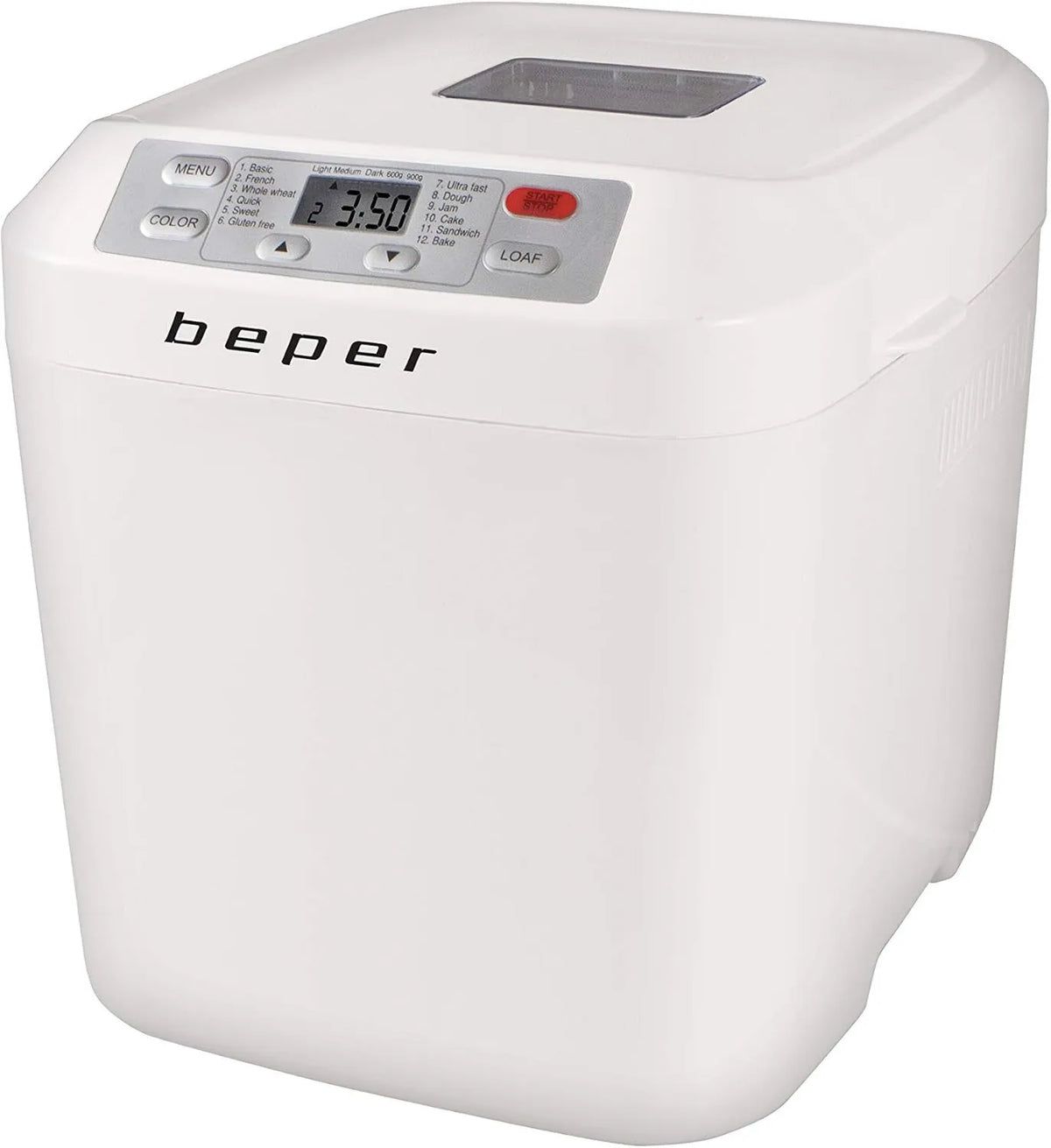 BEPER, Chleb, 550 W, chleb maszyny do produkcji, BC.130, z powłoką nieprzywierającą powłoki, biały, non@-@ stick pojemnik, 1 Kilogram