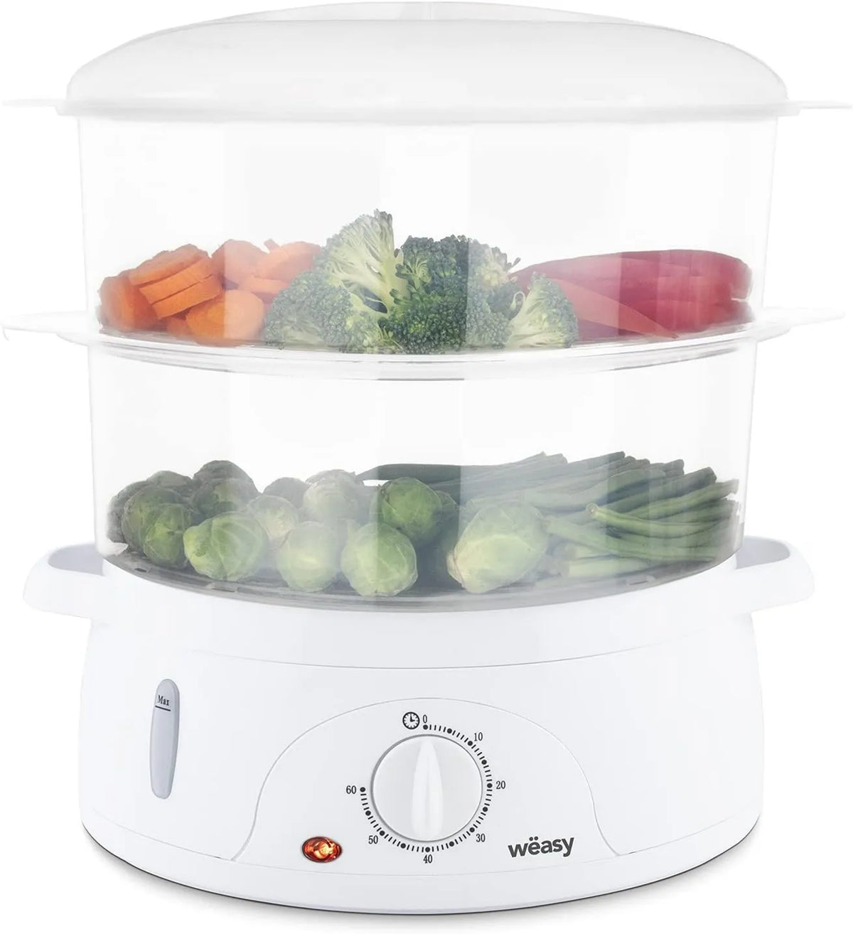 Wëasy, VEGE8 60min Gotowanie, Wsparcie, Elektryczny piec ryżowy, 9 l, 1 l, Czas, 3 poziomów, para, Usuwalne