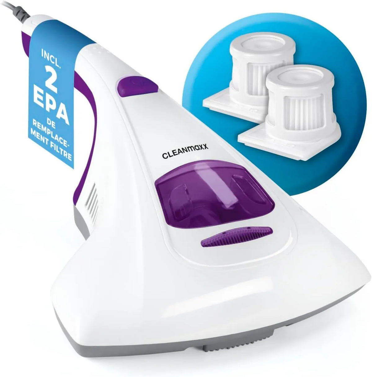 CLEANmaxx odkurzacz ręczny, Odkurzacz, 2 filtry EPA, sterylizowane światło UV- C