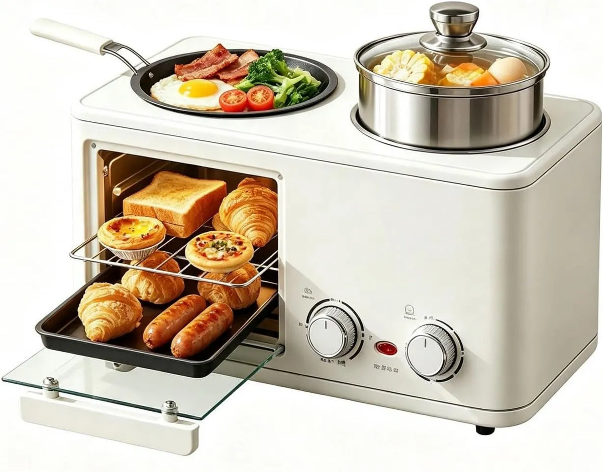 Generic mini piekarnik, Piec elektryczny, 8 l, grill, 3 w 1 wielofunkcyjna stacja śniadaniowa, kompaktowy toster 8 l