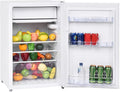 GOPLUS minilodówka, Zamrażarka, 123 l, 53 x 52, 5 x 83 cm, cicha, 2 strefy temperaturowe, biały, Lodówka Kompaktowa z drzwiami odwracalnymi