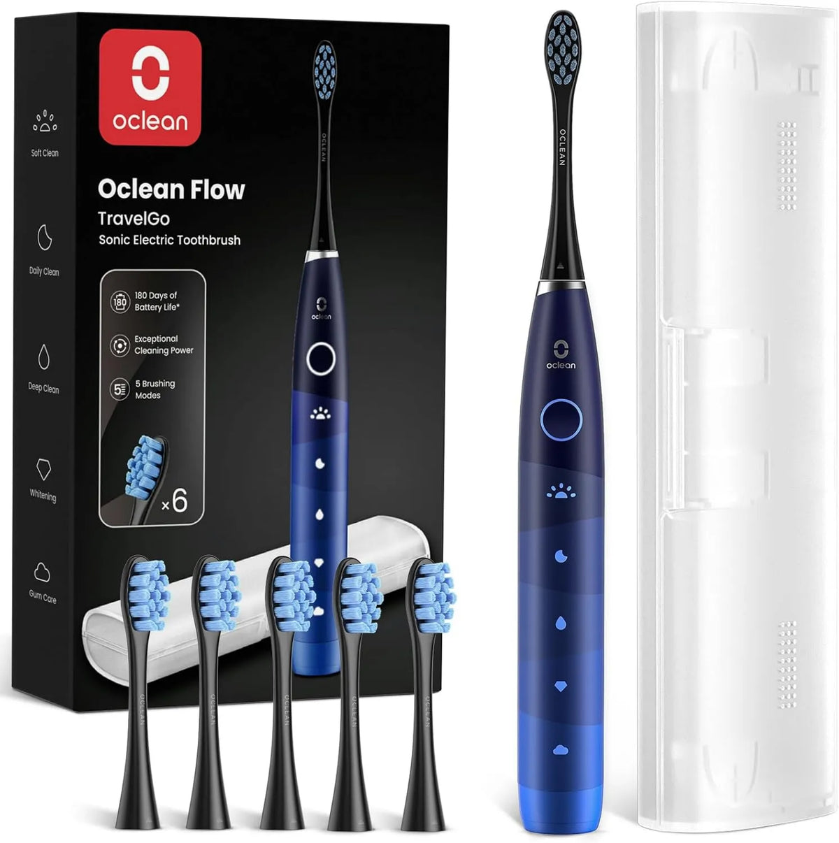 Oclean, 30 szczotka, szczoteczka do zębów, zegar, 5 tryby, niebieski