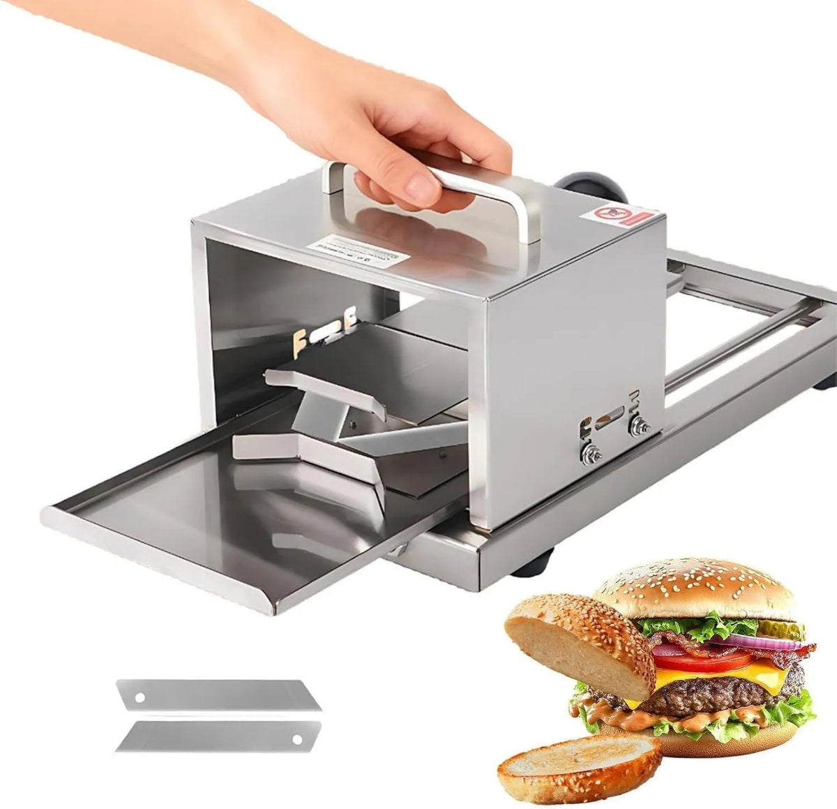 Generic, wyposażone w dodatkowe ostrze, do Esential Kitchen Tool, Stal nierdzewna Bagel Slacer do plasterków chleba, bułki chleba i