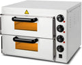Piec do pizzy, 3000 W, 230 V, timer, VERTES Piec do pizzy Gastro z podwójną komorą, kamieniem ogniotrwałym, mocą 3000 W, funkcją timera i oświetleniem