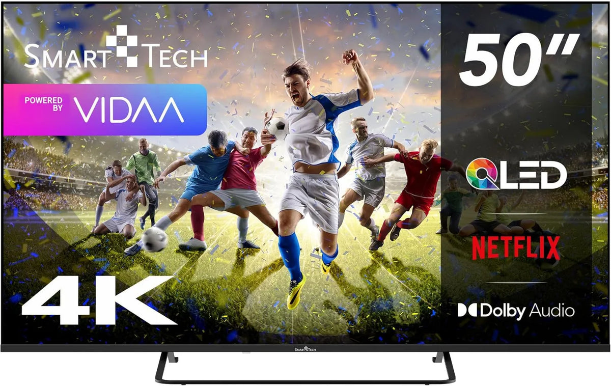 Smart Tech telewizor, Smart TV 50QV02K 3xHDMI, 126 cm, 3 HDMI, 2 USB, TV, 4K UHD, QLED, HDR, dźwięk Dolby, HDR 10, Dolby Audio, 2xUSB
