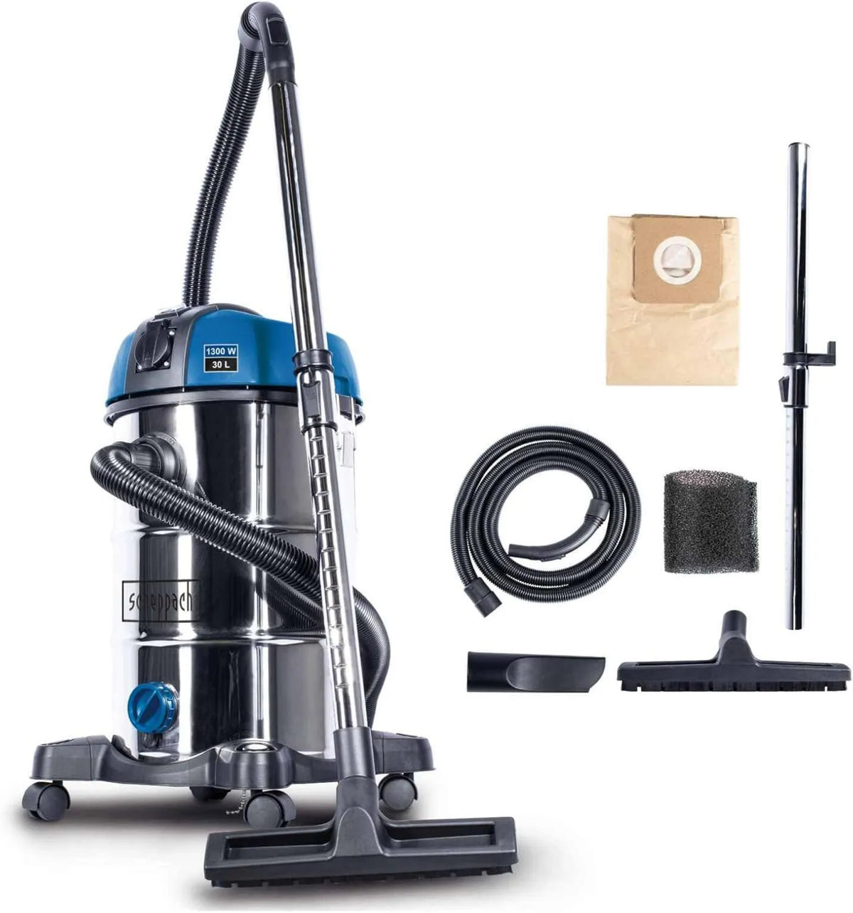 Scheppach, NTS30Premium Odkurzacz, 30 l, 1300 W, 20000Pa Moc ssania