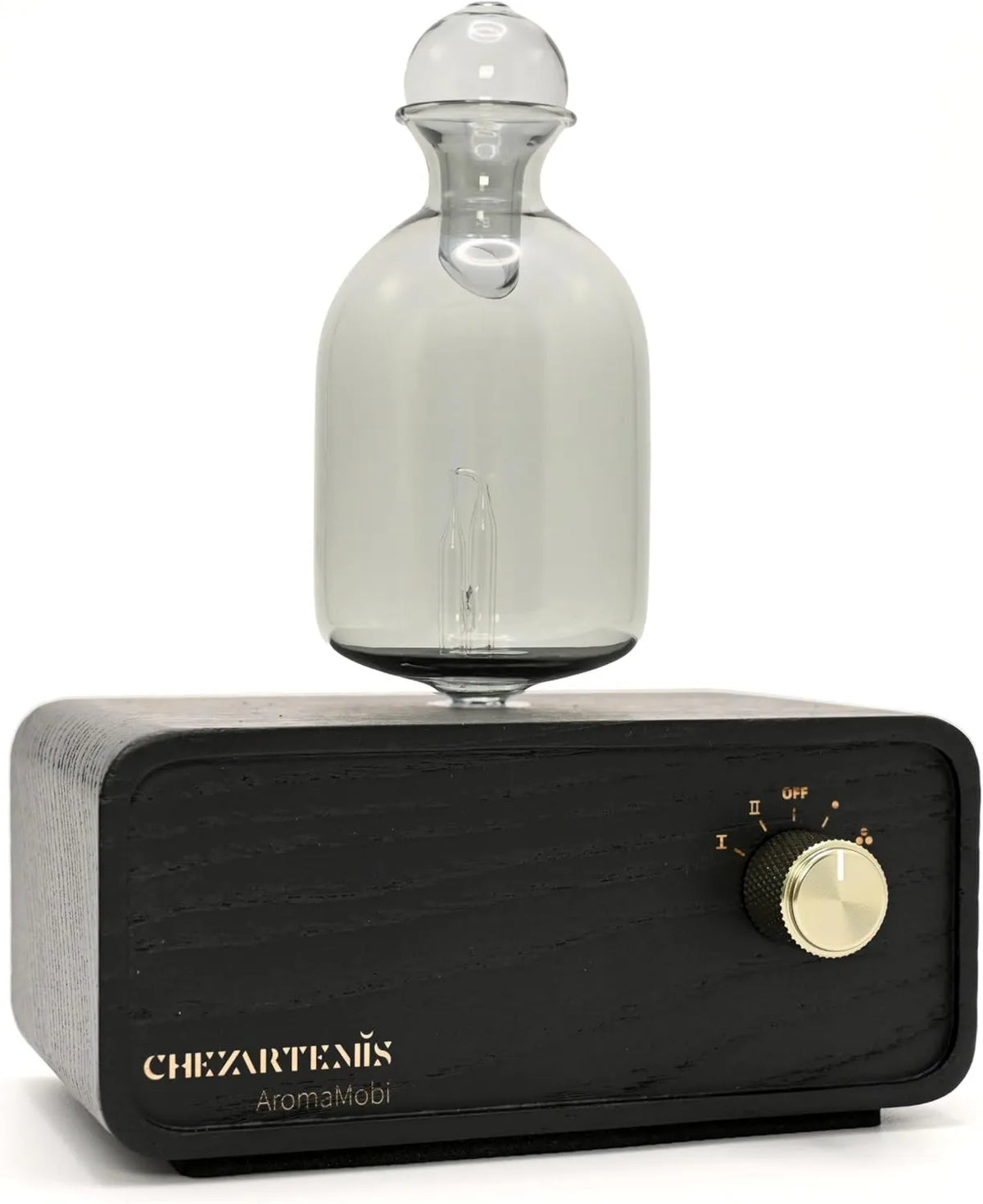 CHEZARTEMIS, Diffuser, Przenośne, minutnik, Wireless, Grey, Szkło, Drewno, Biuro