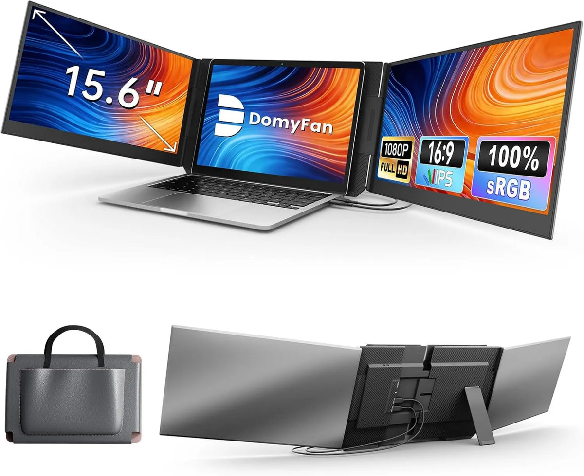 domyfan monitor komputerowy, Laptop 1080P, 15, 6 cali, Android OS, Full HD, IPS płyta, HDMI, USB, Triple IPS FHD Ultra- Fin Przenośny ekran, do 13- 17 'laptopy