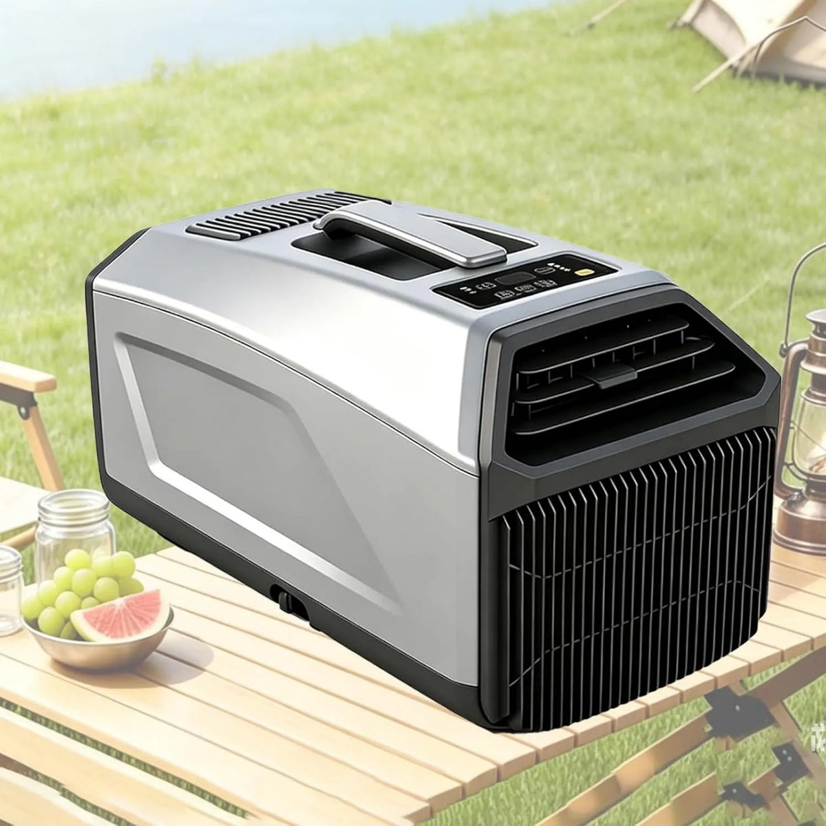Pvxa klimatyzator przenośny, 4 -in-1 klimatyzator Grey- 1300 W, 1300 W, 24 V, przenośny, zegar, cichy, szary, 4, 500 Btu 110 V z podwójną rurą, z minutnik 4-en-1 Grey-1300 W