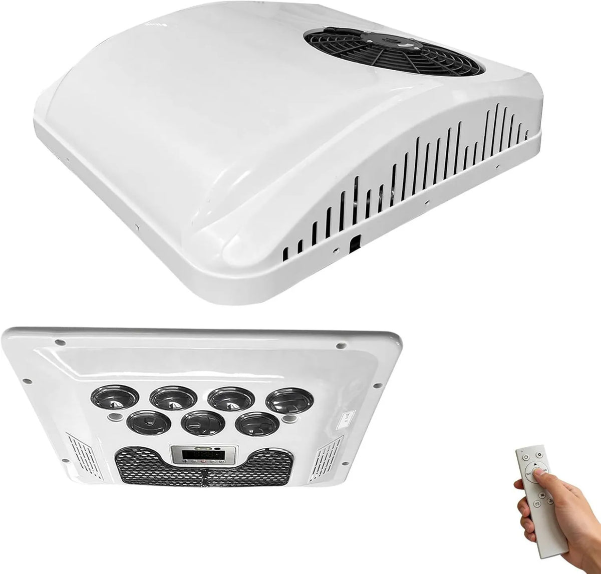 Aspligo, Klimatyzator kempingowa / 12, 12 V, cicha, ogrzewanie i chłodzenie 8800 BTU, nadaje się do kemping- samochodów, cicha obsługa kemping-car/12