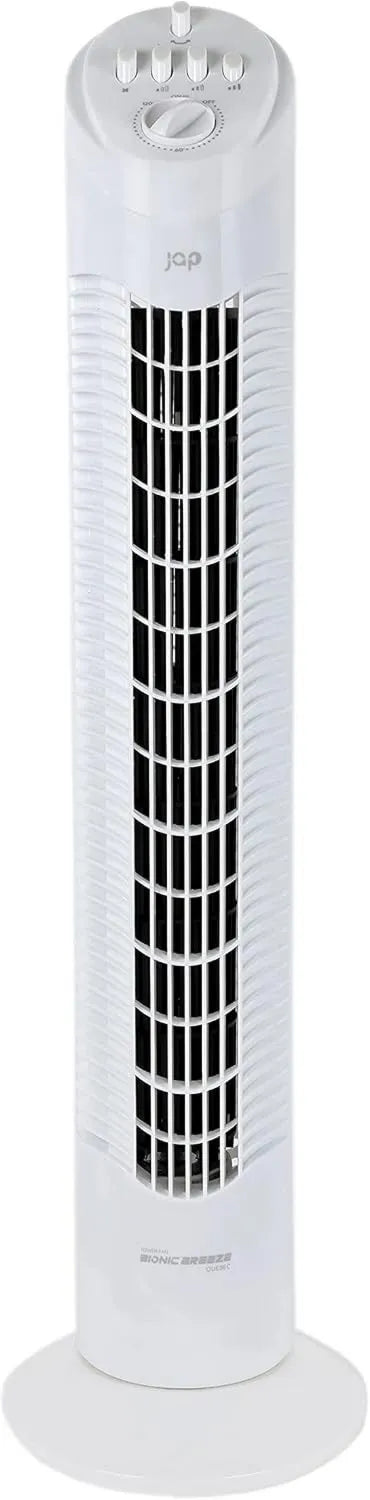 JAP, Wentylator, zegar, 3 prędkości, oscylacja 75 °, tłumik, biały