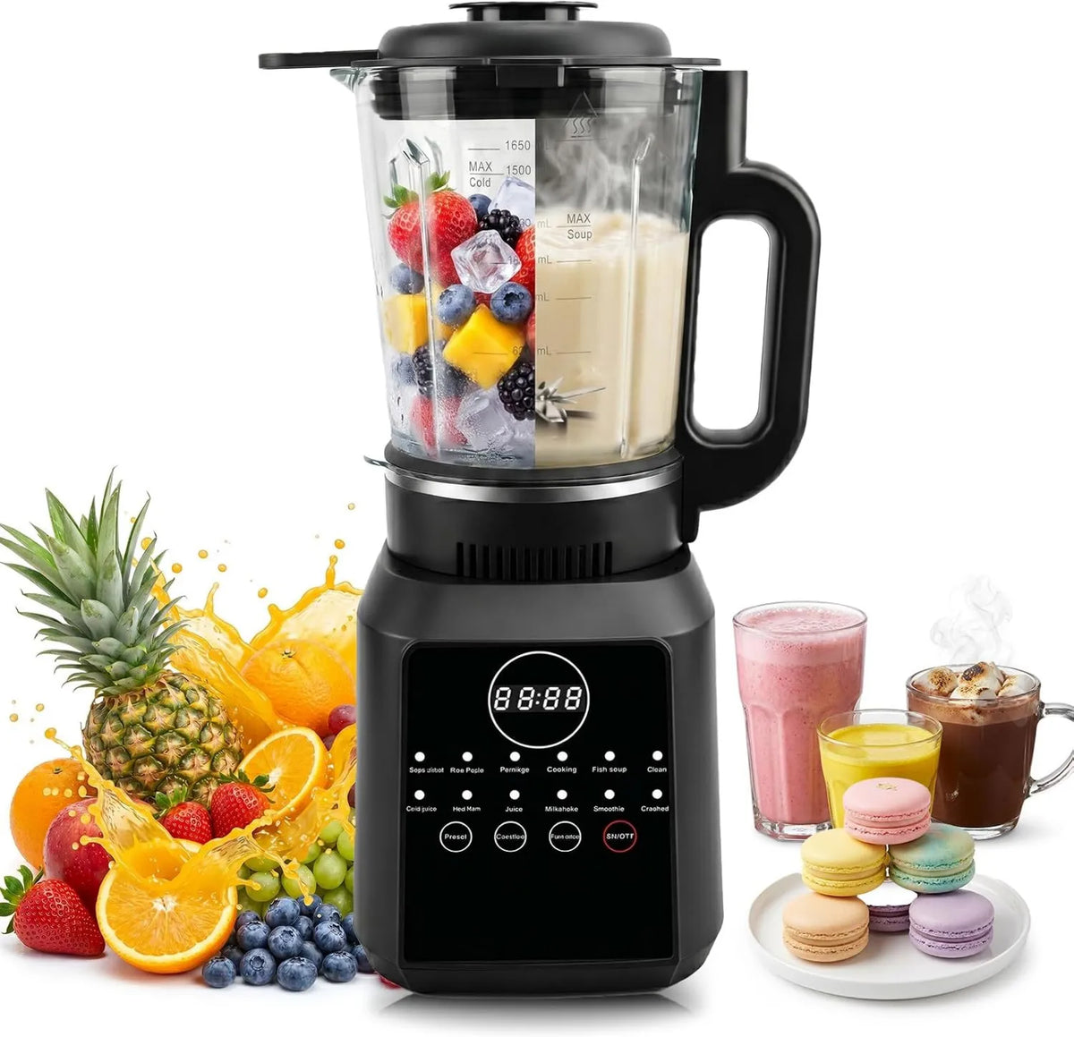 JAOGAUS blender kielichowy, Mikser, Zupa Maker 12 programów, 7 l, Hot- Barwienie