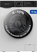 GEDTECH pralka, GLL101400 WH, 16 programów, 10 kg, klasa energetyczna A, biała, 1400 obr./min, mn, bardzo niska konso - klasa A- 10% A-10
