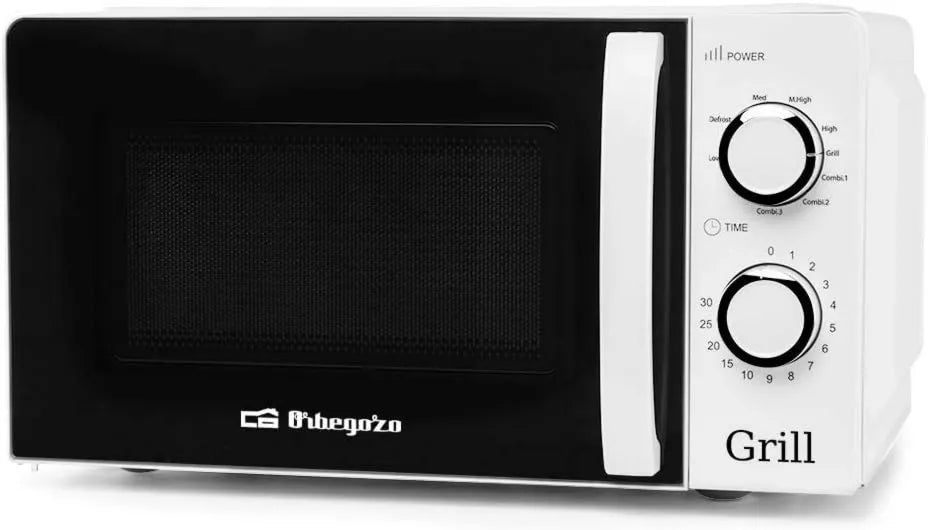 Orbegozo, kuchenka mikrofalowa, 20 l, 900 W, 3 programów, minutnik, grill, biały, 5 poziomów operacyjnych i 3 funkcje połączone, Mig 2130 Piec do
