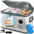 KESSER, Elektryczna chłodnica, 40 l, 24 V, dotyk, samochód, kemping, mini przenośna lodówka, srebro, dotykowy LED, 12 / 24 V i 230 V