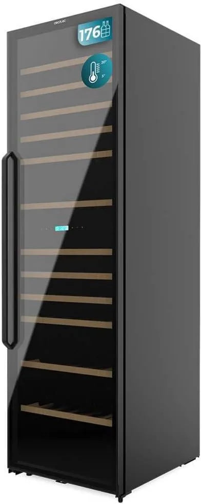 Cecotec lodówka, 176 butelek, 70,5 cm, 195,5 x 59,5 x 70,5 cm, Lodówka do napojów, bolerko GrandSommelier Duo 176000, podwójna temperatura
