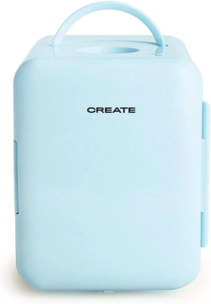 CREATE minilodówka, Lodówka, 4 l, przenośny, niebieski, otwieranie 220o, 48 W, / FRIDGE MINI BOX, Gorąca funkcja, zimno, konstrukcja retro